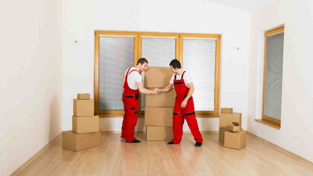 Professional house relocation service packing household items securely