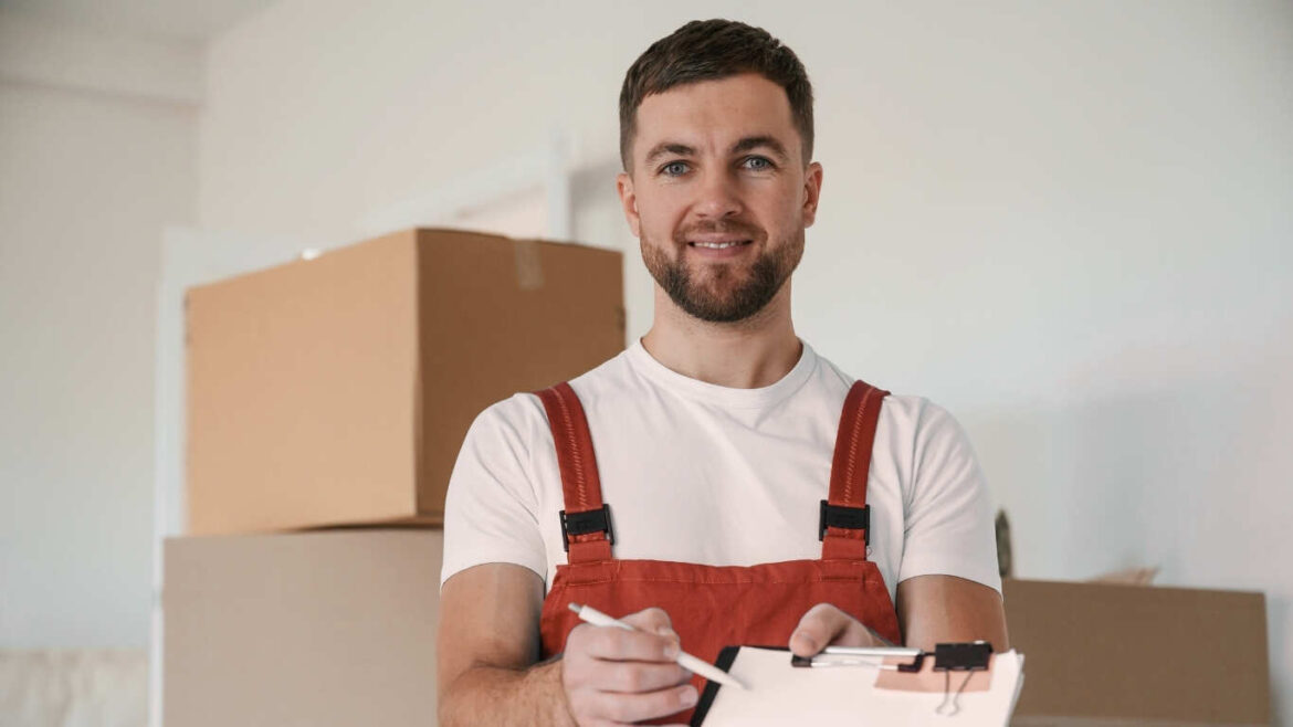 Professional team from expert movers and packers company handling furniture in Dubai