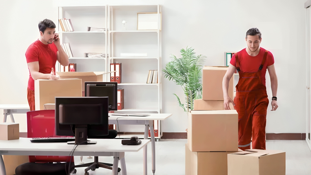 Professional office shifting movers in Dubai packing corporate equipment